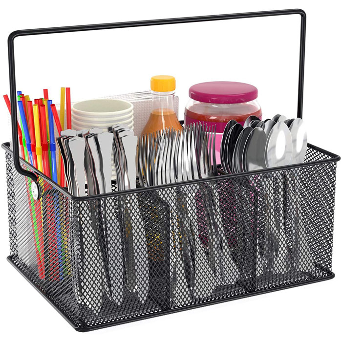 Rebrilliant Utensil Caddy, Silverware Flatware Caddy Mesh Kitchen